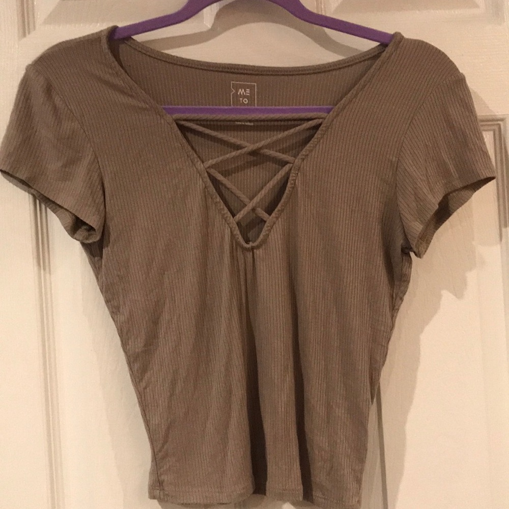 Taupe crop top